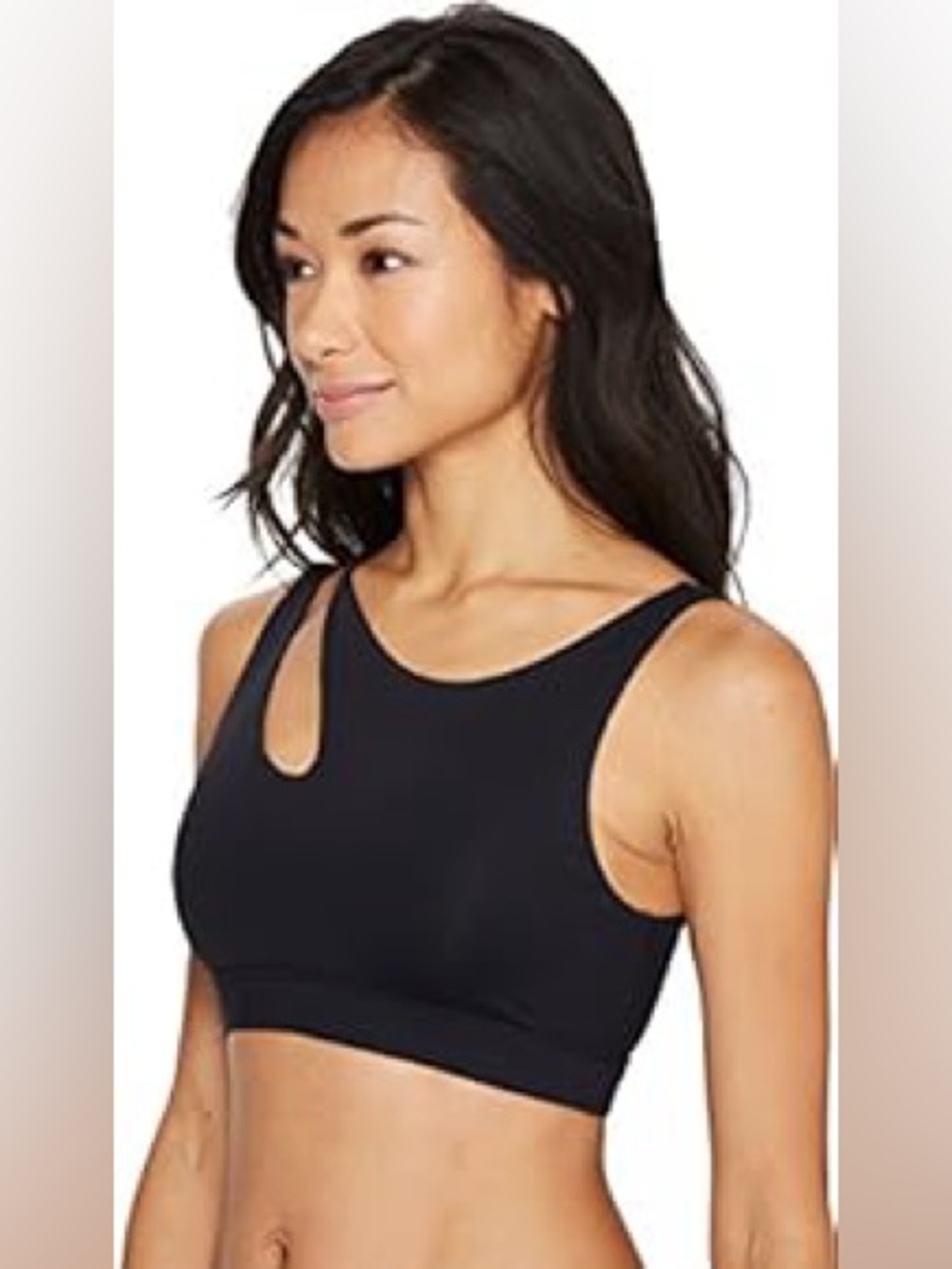 ALO Yoga peak black bra  top medium m asymmetrical
